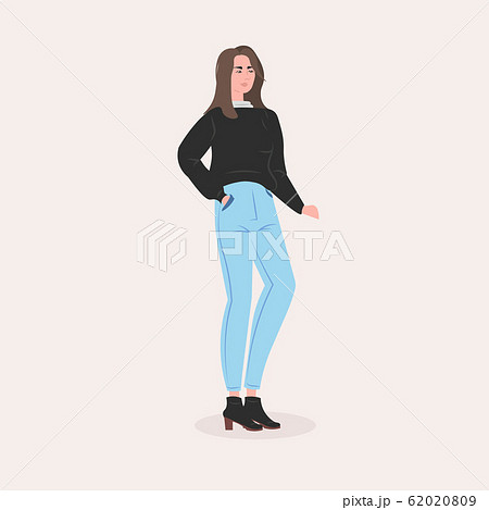 fashion portrait beautiful woman standing pose... - Stock Illustration  [62020809] - PIXTA