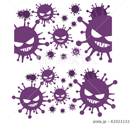 イラスト素材 ウイルス 菌 微生物 細胞 病 ベクターのイラスト素材
