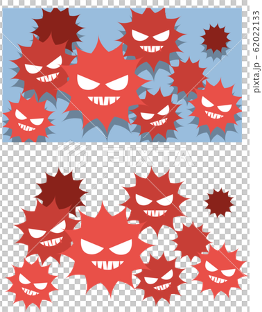 イラスト素材 ウイルス 菌 微生物 細胞 病 ベクターのイラスト素材