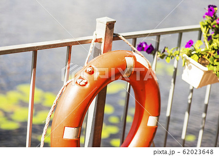 Decorative lifebuoy with the welcome sign 62023648