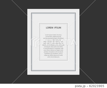 Realistic empty white vertical picture frame 62023905