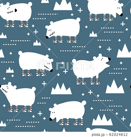 Seamless pattern with cute polar bears. Creative baby texture. Great for fabric, textile vector 62024612