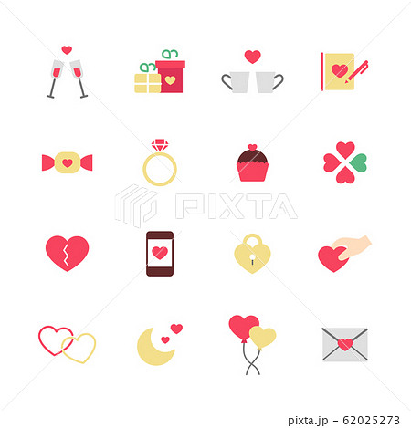 VALENTINE’S DAY ICON SET 62025273