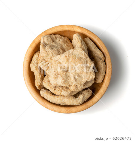 Raw Dehydrated Soy Meat or Soya Chunks Isolated Raw Dehydrated Soy Meat or Soya Chunks Isolated 62026475