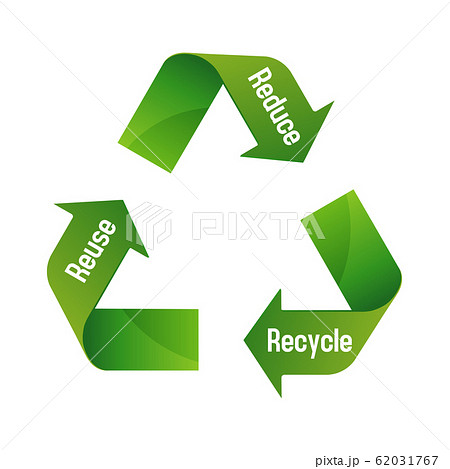 3r Recycle Reuse Reduce リサイクル エコロジーイメージマークのイラスト素材