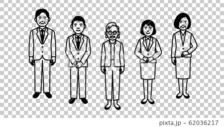 ビジネスチーム 年配女性メイン 5人のイラスト素材