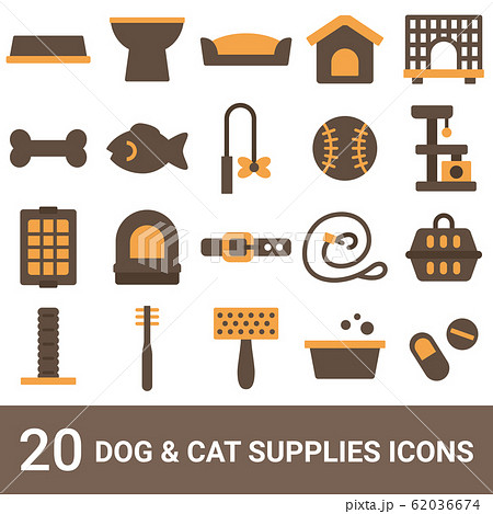 商品アイコン 犬用品 猫用品 カラー 20セット 商品アイコン 犬用品 猫用品 カラー 20セット 62036674