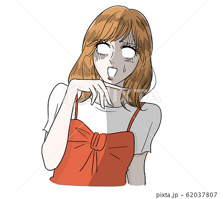 劇画風　ショック　女性 62037807