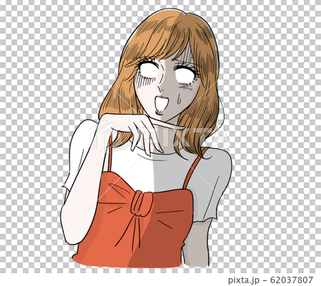 劇画風　ショック　女性 62037807