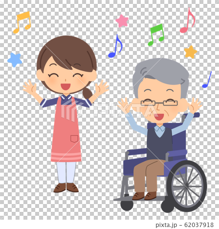 介護体操 笑顔 女性 年配男性 介護体操 笑顔 女性 年配男性 62037918