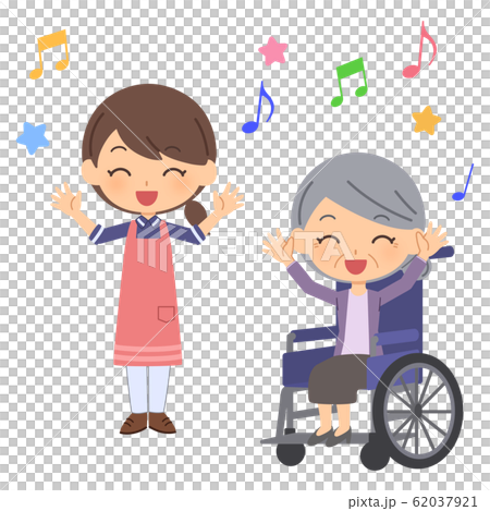護理體操微笑婦女老年婦女 護理體操微笑婦女老年婦女 62037921
