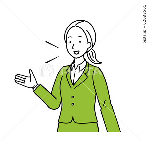 話す女性の斜めイラスト　上半身 62038501