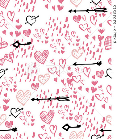 Valentine's Day seamless background. Hand drawn 62038515