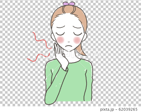 Poor health throat sore women 62039265