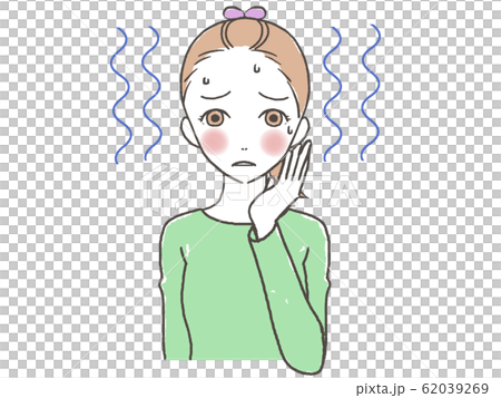 Poor health fever comes out woman 62039269