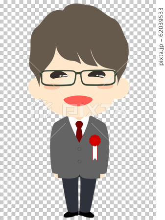 入學典禮帶徽章的新生 62039533