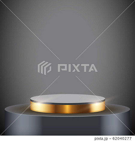 Black Presentation podium with golden line Black Presentation podium with golden line 62040277