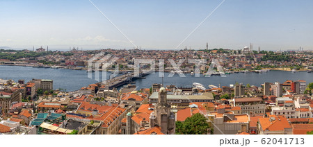 Top panoramic view of Galata bridge in Istambul, Top panoramic view of Galata bridge in Istambul, 62041713