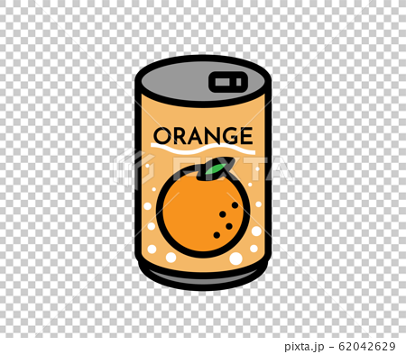 オレンジ缶ジュースのイラスト 空き缶 みかん 素材のイラスト素材