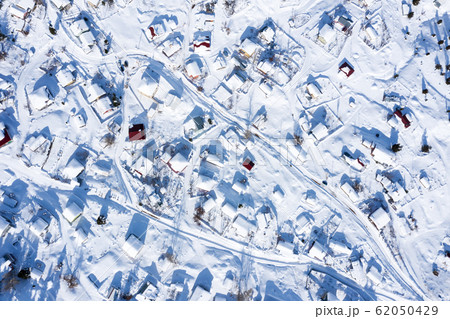 Houses covered with snow in a small village in Taurus mountains in winter. 62050429