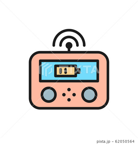 Remote drone controller, gamepad, control panel flat color line icon. 62050564