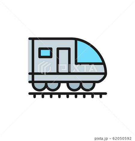 Train, subway, locomotive, railroad flat color line icon. Train, subway, locomotive, railroad flat color line icon. 62050592
