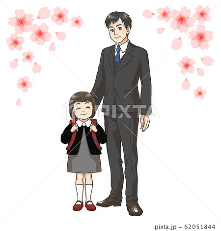 新小学一年生と父親 62051844