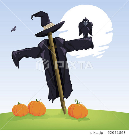 crow perching on a scarecrow crow perching on a scarecrow 62051863