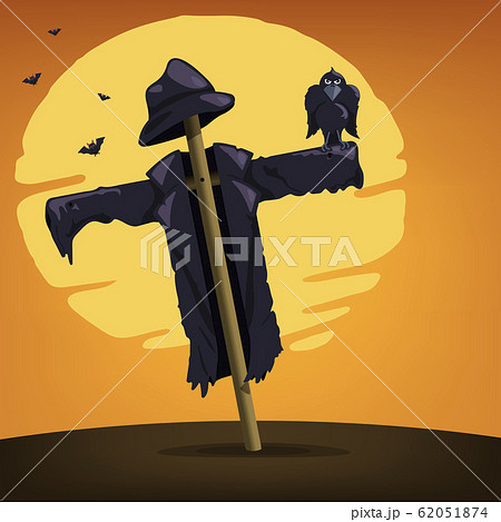crow perching on a scarecrow crow perching on a scarecrow 62051874