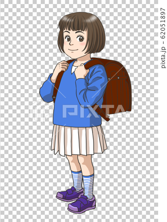 Girls Carrying A School Bag Stock Illustration 6517