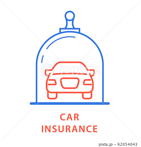 Vehicle insurance icon - car under glass dome, 62054043