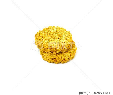 Raw dry instant noodle isolated on white Raw dry instant noodle isolated on white 62054184