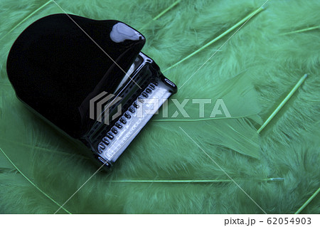 black piano bird feather background black piano bird feather background 62054903