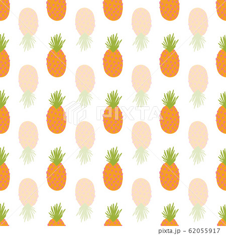 Pineapple repeating vector background. Abstract seamless summer pattern. Mirrored tropical Pineapple repeating vector background. Abstract seamless summer pattern. Mirrored tropical 62055917