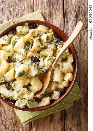 Moroccan spicy potato salad with yogurt, mint, Moroccan spicy potato salad with yogurt, mint, 62056042