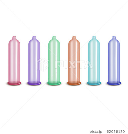 Realistic 3d Detailed Latex Condom Set. Vector 62056120