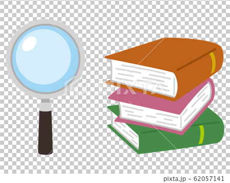 堆疊的字典和放大鏡 62057141