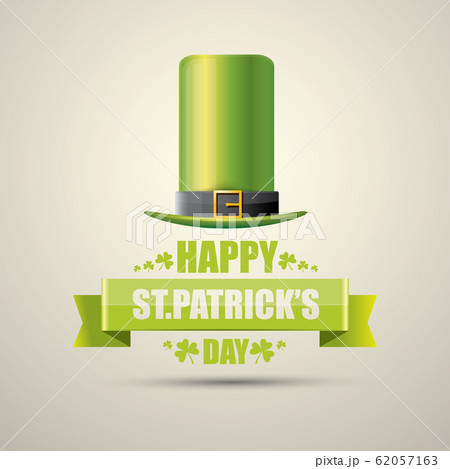 vector saint patricks day label with green hat 62057163
