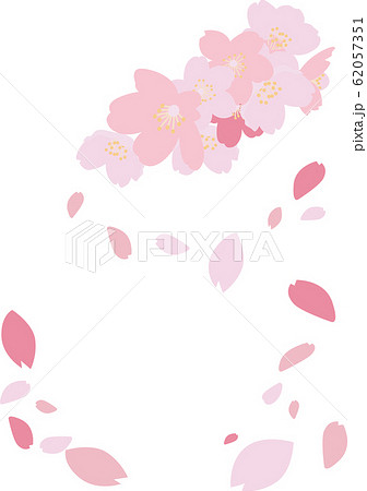イラスト素材 桜 さくら サクラ 花門 花吹雪 花びら 散る 木 ベクターのイラスト素材