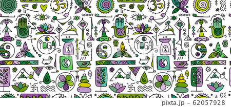 Yoga concept, seamless pattern for your design Yoga concept, seamless pattern for your design 62057928