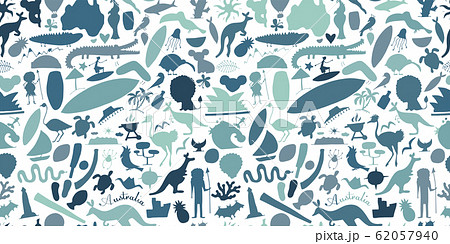 Australian life, nature and animals. Seamless 62057940