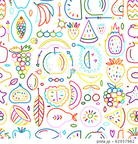 Fruits collection, creative seamless background 62057962