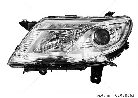 car headlight on white background 62058063