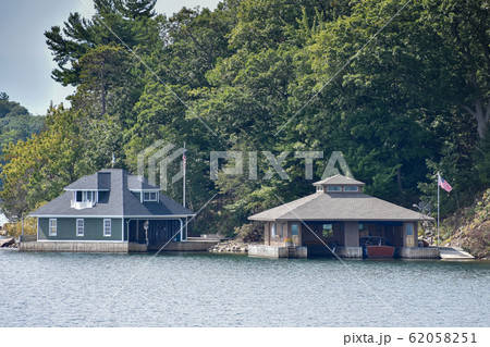 Different buildings in a rocky area on the coast Different buildings in a rocky area on the coast 62058251