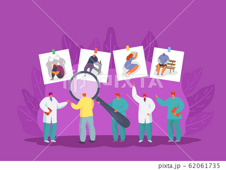 Psychologists search problems in people for psychotherapeutic help vector illustration. 62061735