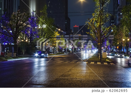 雨の御堂筋・イルミネーション 雨の御堂筋・イルミネーション 62062695