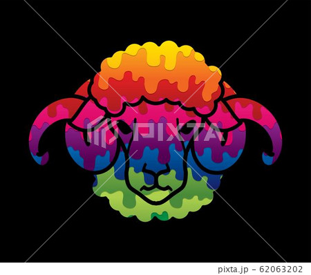 Sheep or lamb with big horn cartoon graphic vector Sheep or lamb with big horn cartoon graphic vector 62063202