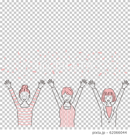 Hand-painted 1color 3 women banzai upper body 62066044