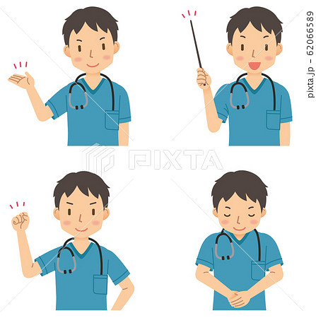 医師／医者／スクラブ／上半身⑤ 62066589