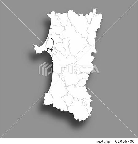 秋田 地図 シルエット アイコンのイラスト素材